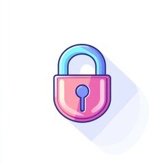 Poster - Colorful digital padlock icon illustrating security and privacy concepts.