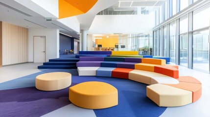 Poster - Collaborative learning space focused on accessibility modern design educational environment open viewpoint creative concept