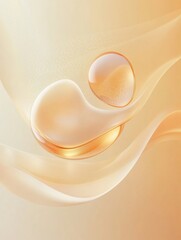 Aufkleber - Organic shapes create a mesmerizing display of glowing water droplets in a tranquil setting. Generative AI