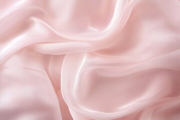 Wall Mural - Soft pink silk fabric with elegant folds and drapes.