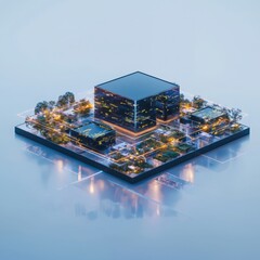 Poster - Cybersecurity themed event featuring innovative security solutions in a futuristic urban environment aerial view modern technology concept