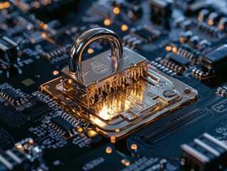 Poster - Cybersecurity research and innovation strategies digital environment visual content high-tech setting close-up view protecting data integrity