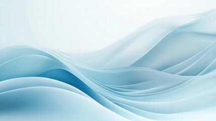 Aufkleber - Abstract ocean wave patterns create a serene and tranquil atmosphere with soft blue hues and smooth flowing lines. Generative AI