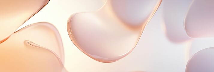 Poster - Organic shapes create an abstract visual with glowing water droplet forms in a semi transparent design. Generative AI