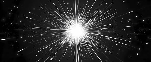 a bright white star in a black background
