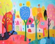 Abstract illustration of surreal characters with colorful patterns and organic shapes. Psychedelic and fantasy concept for poster, wallpaper, and print