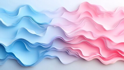 Wall Mural - colorful wave patterns created with paper layers in pastel shades