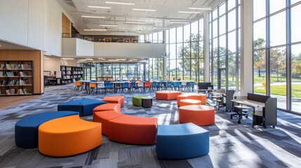Poster - Transforming learning spaces innovative classroom design in modern education interior design insights bright and engaging environment wide angle view concepts for effective learning