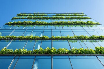 Poster - A stunning modern building featuring vertical gardens that enhance its aesthetic appeal, capturing the essence of sustainable architecture in urban landscapes.