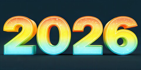 Wall Mural - 2026 new year text illustration.