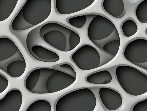 Abstract 3D Gray White Organic Structure