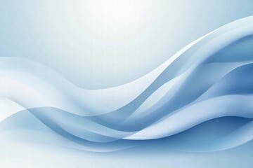 Aufkleber - Abstract patterns of ocean waves create a serene and calming visual experience in soft blue tones and gentle curves. Generative AI