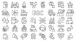 © Bezvershenko - B2C icons set, icon in line design. B2C, icons, set, business to consumer, commerce, retail on white background vector. B2C icons set blue editable stroke icons
