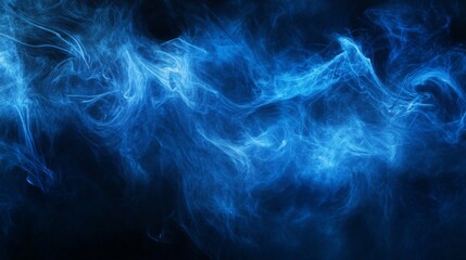 Wall Mural - Vibrant blue sky with a blue fire, creating a striking contrast against the dark background. The smoke is thick and billowing, giving the scene a sense of movement and energy