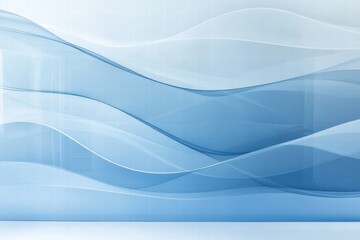 Poster - abstract ocean wave patterns flowing smoothly in varying shades of blue, creating a serene and tranq