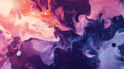 Wall Mural - abstract swirling paint in purple, pink, and blue hues.