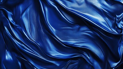 Blue fabric with a wave pattern. The fabric is shiny and looks like it's made of plastic