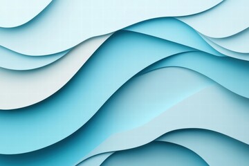 Poster - abstract ocean wave patterns create a serene and refreshing atmosphere in soft blue hues and flowing