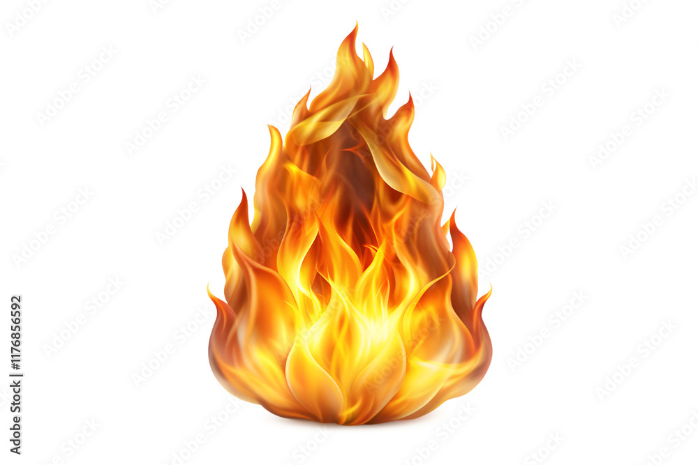 Realistic fire flame isolated on transparent background. png Stock ...