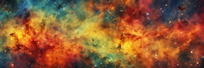Wall Mural - colors of the cosmos swirl in a vibrant nebula at the edge of our galaxy. generative ai