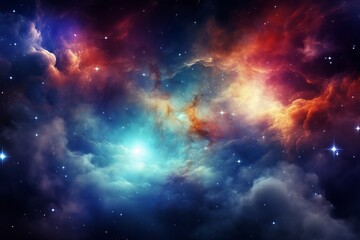 Wall Mural - cosmic wonder unfolds in vibrant hues and celestial beauty at night sky. generative ai