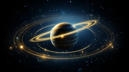 Wall Mural - discovering the beauty of saturn and its dazzling rings in the dark cosmos. generative ai