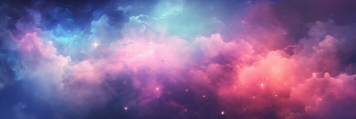 Wall Mural - vibrant cosmic clouds in a stunning nebula at twilight. generative ai