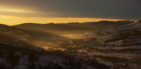 sunrise over the mountains