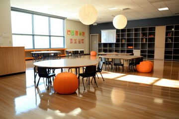 Poster - Innovative classroom design featuring student-centric furniture in modern educational environment bright and inviting learning space