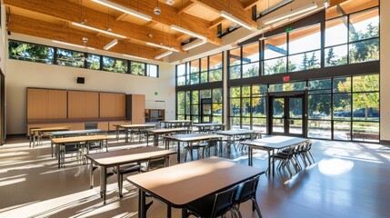 Poster - Innovative classroom design featuring flexible desk furniture in modern learning environment bright and spacious viewpoint