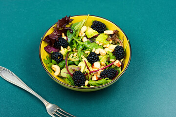 Canvas Print - Plate of colorful fresh salad.