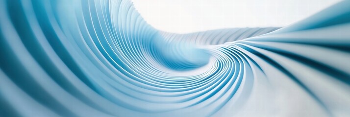 Poster - Flowing abstract wind lines create a sense of movement and tranquility in soft blue tones and gentle curves. Generative AI