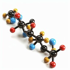 Poster - Colorful molecular model structure representing chemical compound, symbolizing scientific research and discovery in chemistry