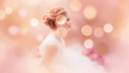Wall Mural - christmas lights background , a girl in bright beautiful background