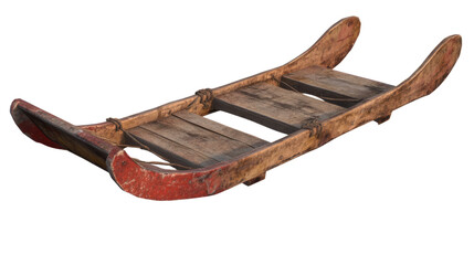 Vintage Wooden Sled: Rustic Charm 