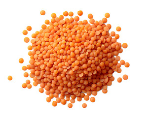 Poster - Small red orange lentils isolated on transparency png file