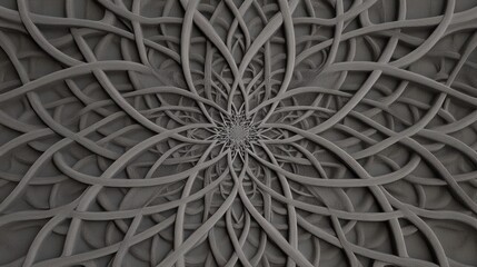 Intricate Gray Relief Wall Art - A Stunning Geometric Design