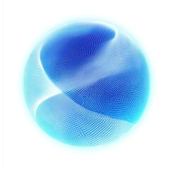 Poster - Abstract blue sphere with swirling, glowing lines.