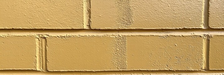 Poster - detailed view of a yellow brick wall with texture and color variations capturing the essence of urba