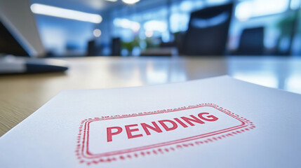 pending stamp on paper