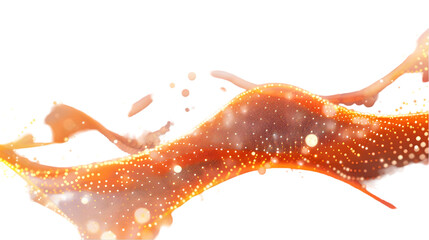Aufkleber - abstract digital wave of glowing dots isolated on a transparent background