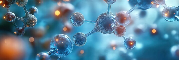 Poster - detailed illustration of molecular structures with a vivid color scheme and high-resolution clarity 
