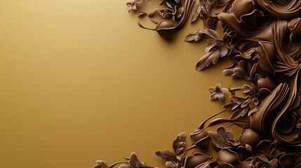 Wall Mural - Rich textures with chocolate and floral elements