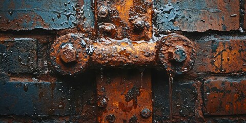 Poster - Rusty bolt is dripping water