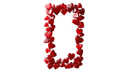 Poster - Red hearts forming the number zero on black background