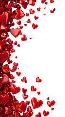 Poster - Red Hearts Falling On Black Background