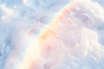 Aufkleber - Iridescent Light on Carved Ice Sculpture Winter Beauty and Aesthetic Elegance