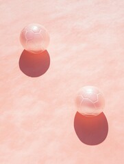 Aufkleber - Translucent Footballs on Pastel Field Minimalist Sports Art with Strategic Diagrams