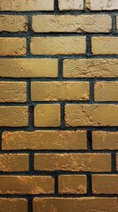 Poster - textured golden brick wall with subtle details and a warm atmosphere ideal for background and design