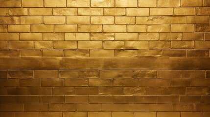 Poster - Golden Brick Wall with Smooth Texture Creating a Luxurious and Elegant Atmosphere Perfect for Various Design Projects
